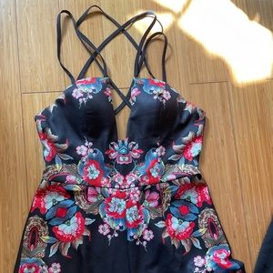 Floral black Jumpsuit | Sz Small